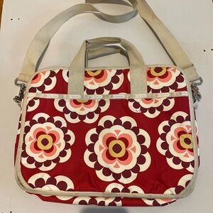 Le Sportsac Laptop Carryall Bag in modern floral design.